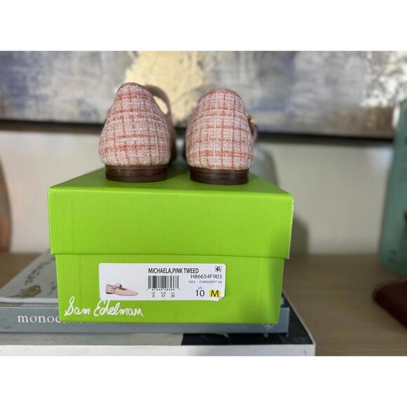 Women's Sam Edelman Pink Plaid Mary Jane Flats - Picture 6 of 6